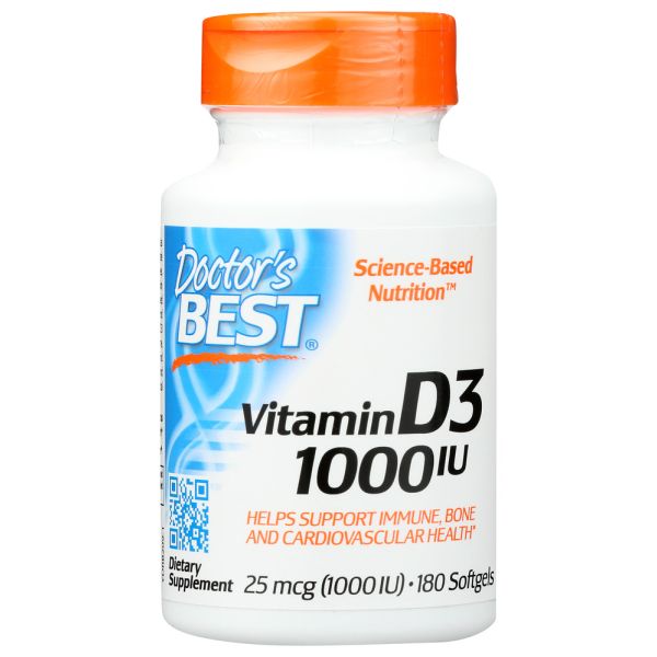 DOCTORS BEST: Vitamin D3 1000Iu, 180 sg