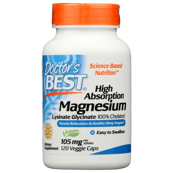 DOCTORS BEST: Magnesium Lysinate Glycinate, 120 vc