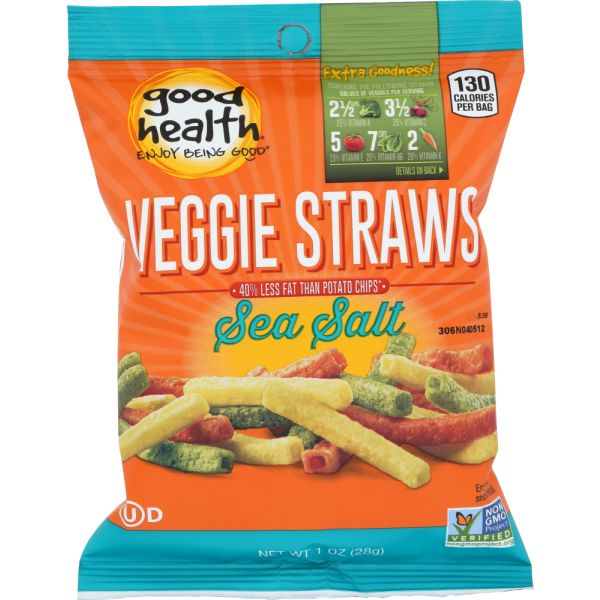 GOOD HEALTH: Chips Veggie Straw Salt, 1 oz