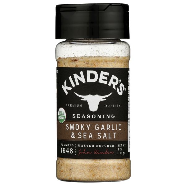 KINDERS: Rub Rstd Grlc Salt Org, 4 oz