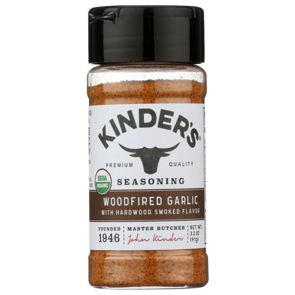 KINDERS: Ssng Garlic Woodfire Org, 3.5 OZ