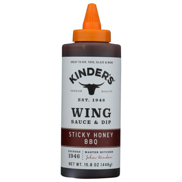 KINDER'S: Sticky Honey BBQ Wing Sauce and Dip, 15.8 oz