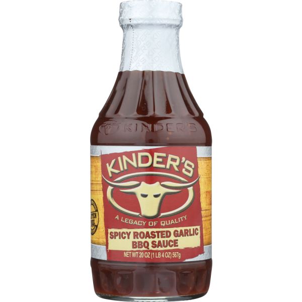 KINDERS: Sauce Barbeque Spicy Roasted Garlic, 19.5 oz