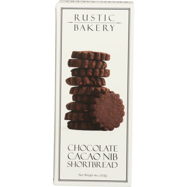 RUSTIC BAKERY: Chocolate Cacao Nib Shortbread, 4 oz