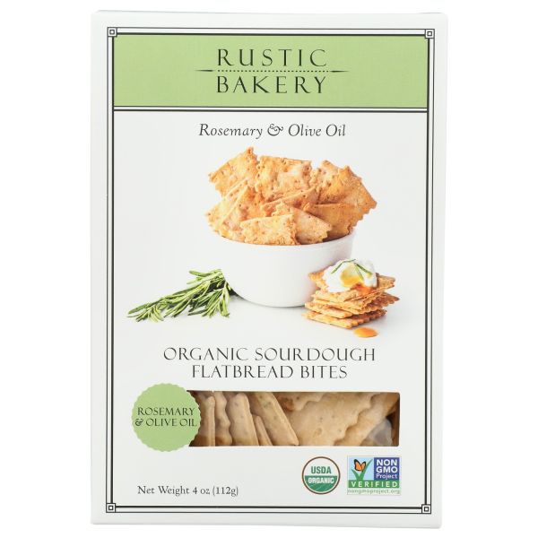 RUSTIC BAKERY: Rosemary & Olive Oil Organic Flatbread Bite, 4 oz