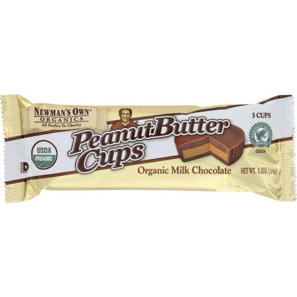 NEWMANS OWN ORGANIC: Chocolate Cup Milk Peanut Butter Organic, 1.2 oz