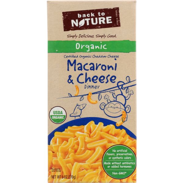 BACK TO NATURE: Organic Macaroni & Cheese Dinner, 6 oz