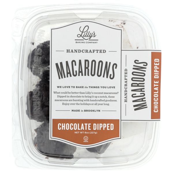 LILLYS BAKING CO: Macaroons Choc Dipped, 8 oz