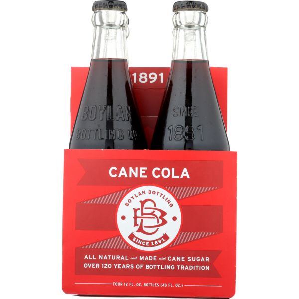 BOYLAN: Soda Sugar Cane Cola 4 Pack, 46.4 fo
