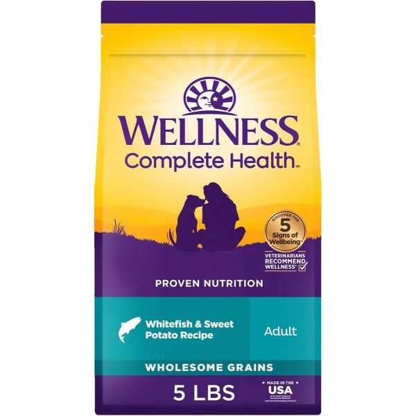 WELLNESS: Complete Health Whitefish & Sweet Potato Dry Dog Food, 5 lb