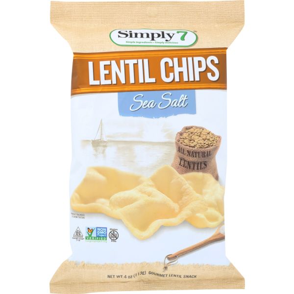 SIMPLY 7: Lentil Chips Sea Salt Just A Pinch, 4 oz