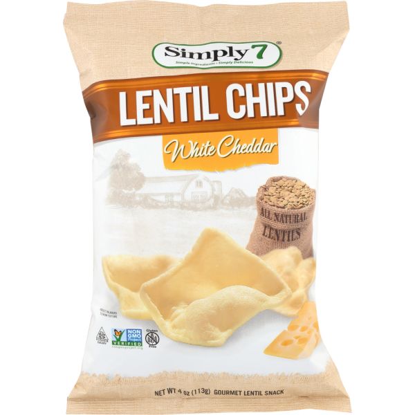 SIMPLY 7: Chip Lentil White Cheddar, 4 oz