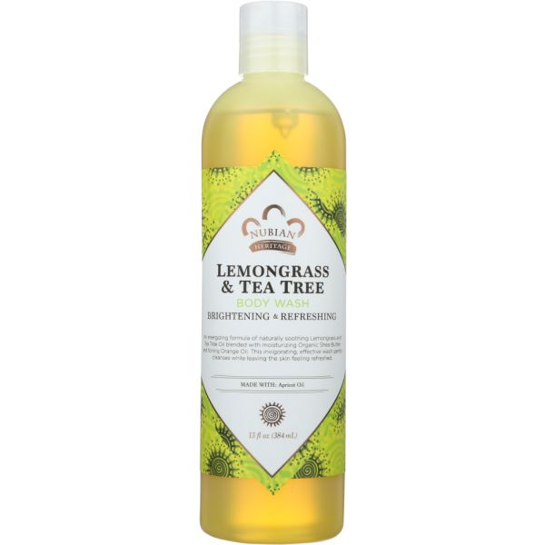 NUBIAN HERITAGE: Lemongrass & Tea Tree Body Wash, 13 oz
