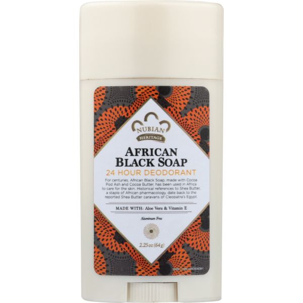 NUBIAN HERITAGE: Deodorant African Black Soap, 2.25 oz