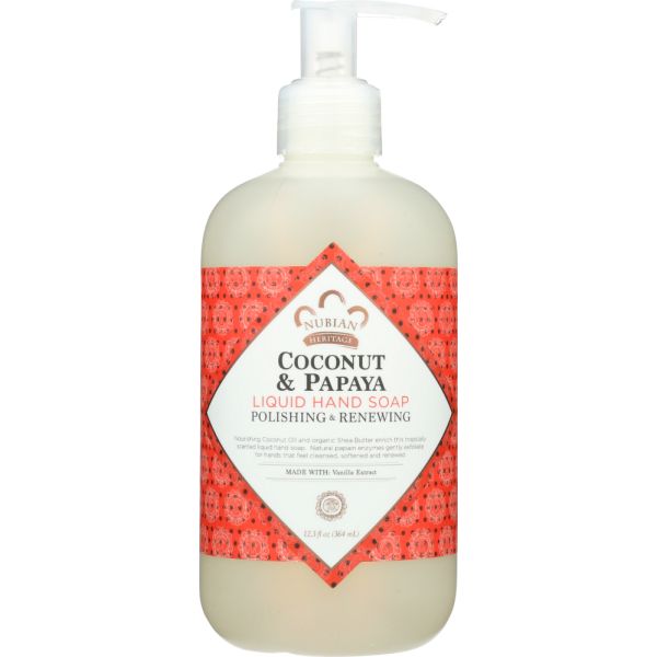 NUBIAN HERITAGE: Soap Hand Liquid Coconut Papaya, 12.3 oz