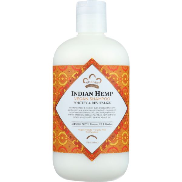 NUBIAN HERITAGE: Shampoo Indian Hemp Vegan, 12 OZ