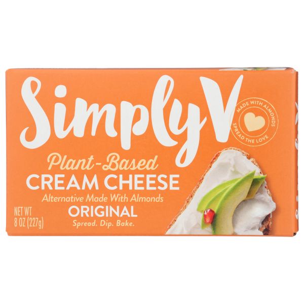 SIMPLY V: Cream Cheese Bar Plant Based, 8 oz