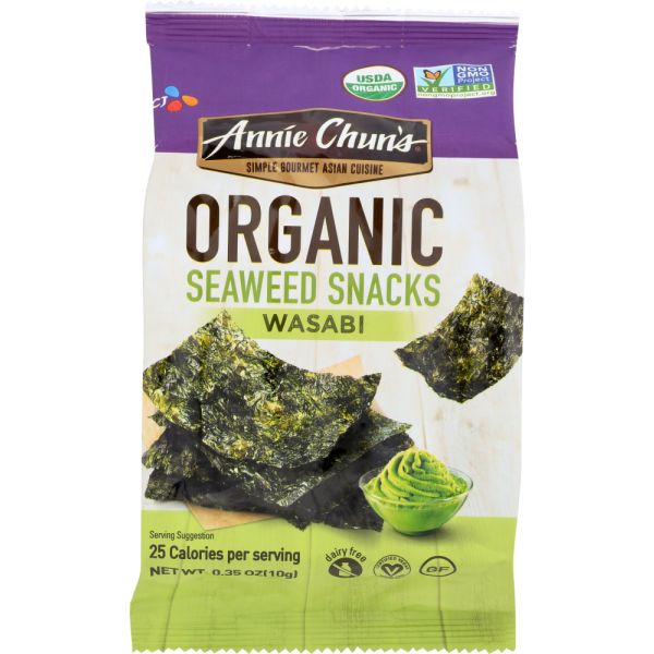 ANNIE CHUNS: Organic Seaweed Snack Wasabi, 0.35 oz