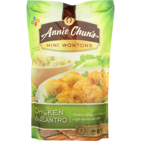ANNIE CHUNS: Wonton Mini Chicken & Cilantro, 8 oz