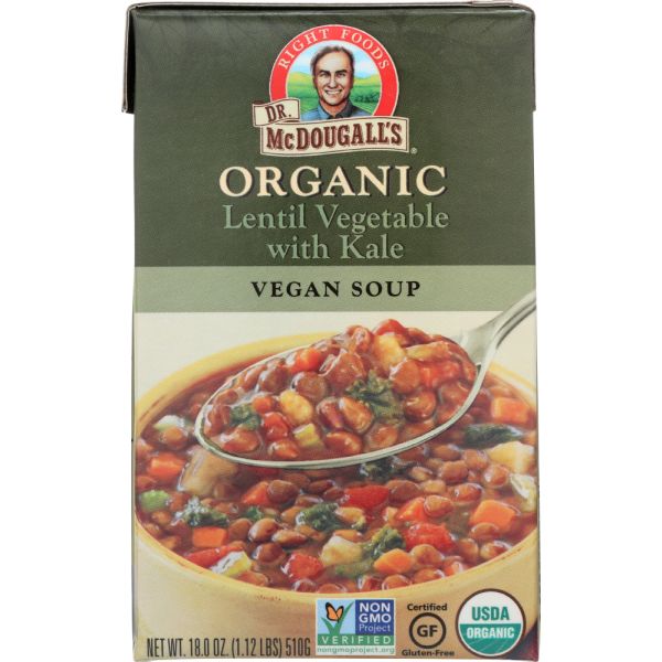 DR MCDOUGALLS: Soup Lentil Vegetable Organic, 18 oz