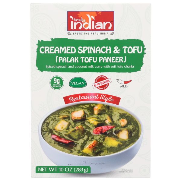 TRULY INDIAN: Entree Creamed Spinach and Tofu, 10 oz