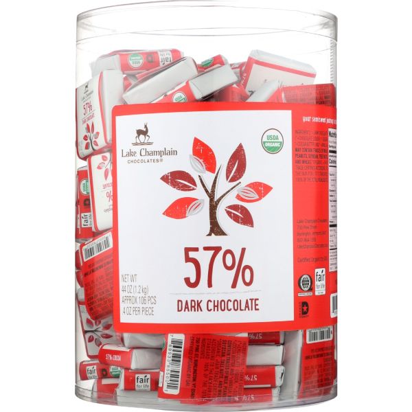 LAKE CHAMPLAIN CHOC: Organic Dark Chocolate Squares, 44 oz
