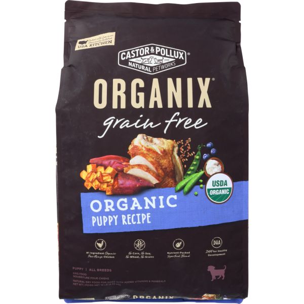 CASTOR & POLLUX: Dog Food Dry Organic Grain Free Puppy, 10 lb