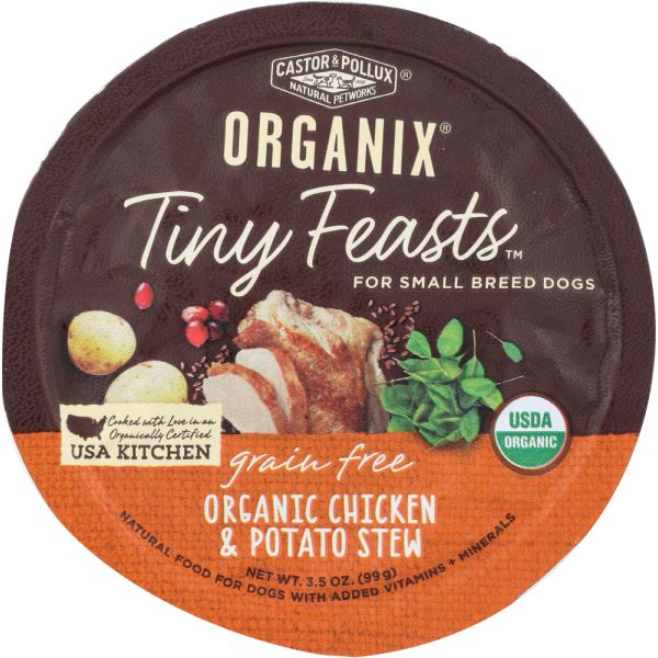 CASTOR & POLLUX: Organix Tiny Feasts Grain Free Organic Chicken & Potato Stew, 3.5 oz