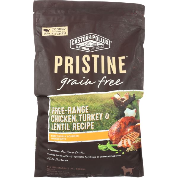 CASTOR & POLLUX: Dog Food Dry Pristine Grain Free Chicken Turkey, 10 lb