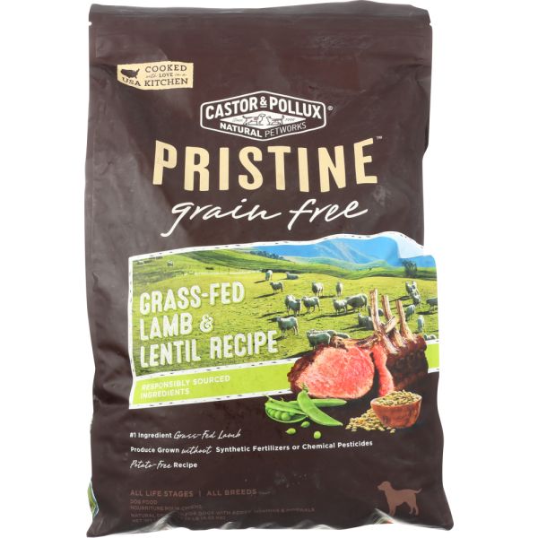CASTOR & POLLUX: Dog Food Dry Pristine Grain Free Lamb, 10 lb