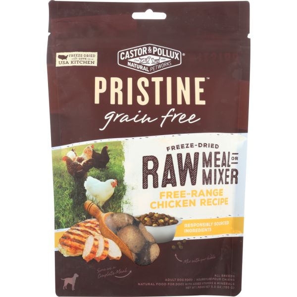 CASTOR & POLLUX: Dog Food Dry Pristine Chicken Raw Meal Or Mixer, 5.5 oz