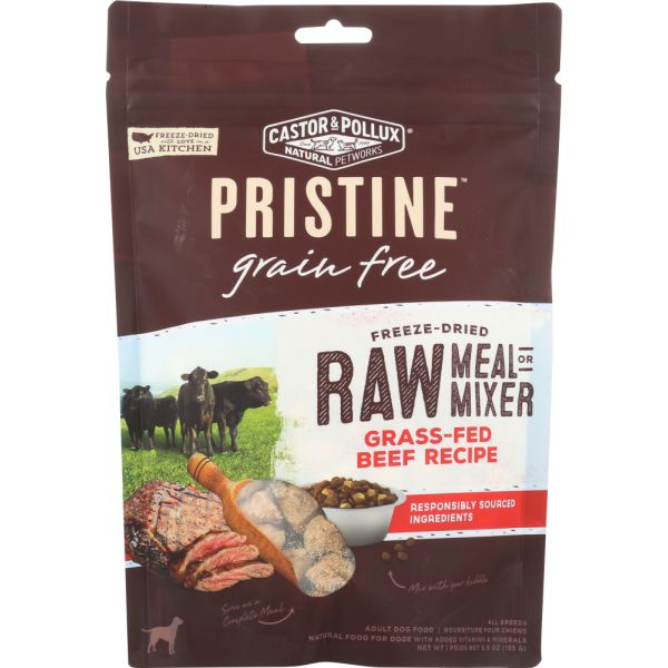CASTOR & POLLUX: Dog Food Dry Pristine Beef Raw Meal Or Mixer, 5.5 oz