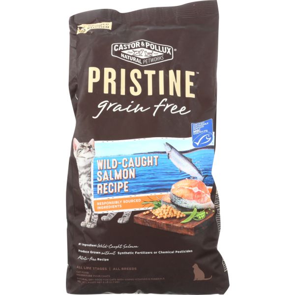 CASTOR & POLLUX: Cat Food Dry Pristine Grain Free Salmon, 6 lb