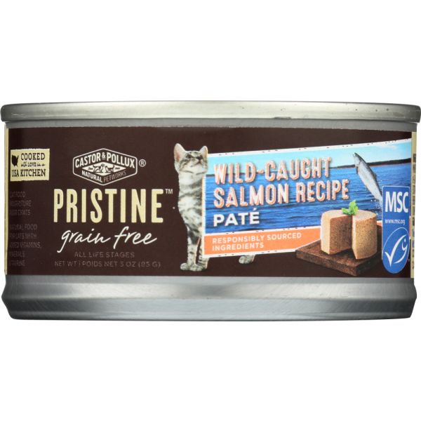 CASTOR & POLLUX: Cat Food Pristine Grain Free Salmon, 3 oz