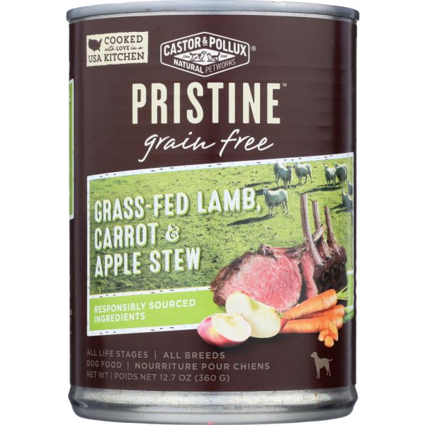 CASTOR & POLLUX: Dog Food Ground Lamb Carrot Apple, 12.7 oz