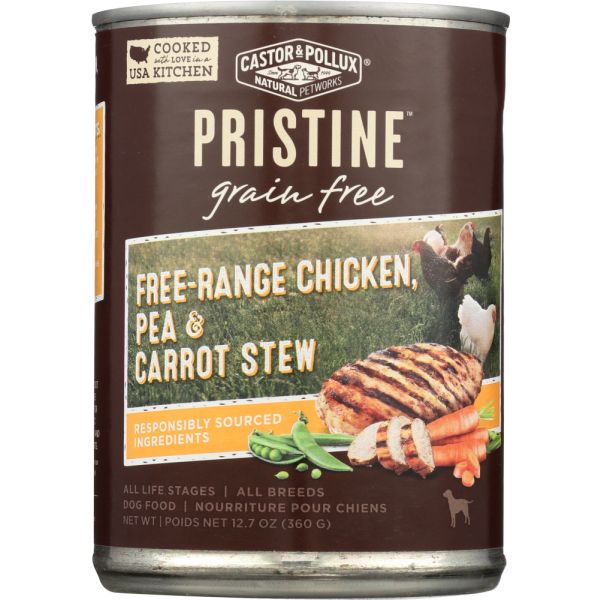 CASTOR & POLLUX: Dog Food Free-Range Chicken Pea Carrot Stew, 12. 7
