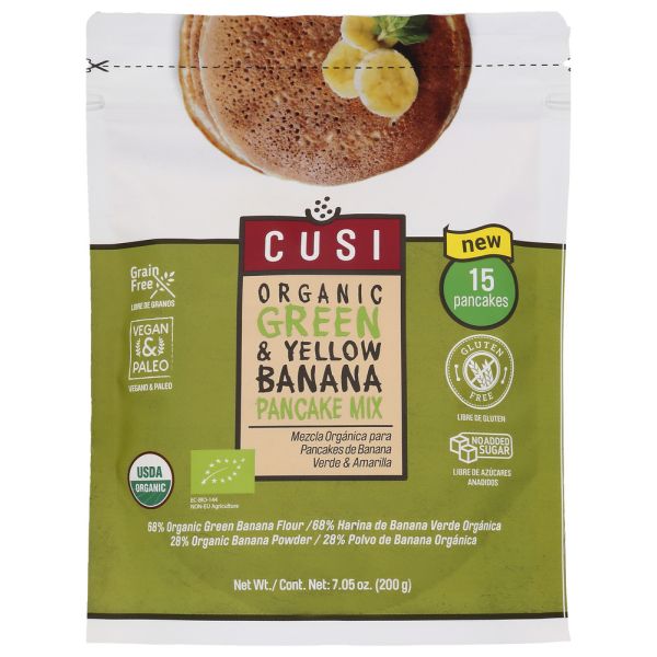 CUSI WORLD: Green Yellow Banana Pancake Mix, 7.05 oz