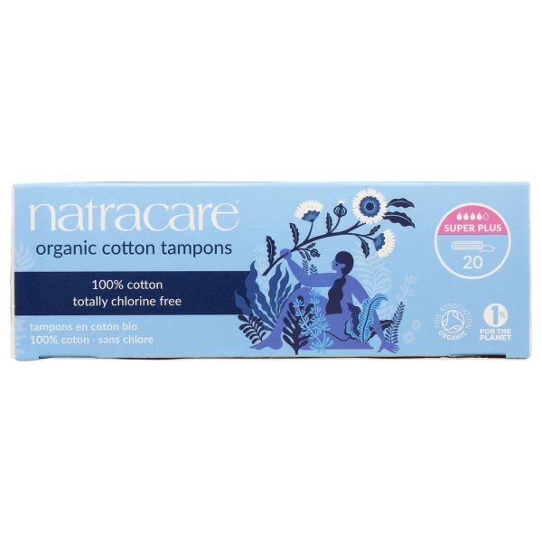 NATRACARE: Organic All Cotton Super Plus Tampons, 20 Tampons