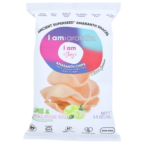 I AMARANTH: Chips Lime Himalayan Salt, 3.5 OZ