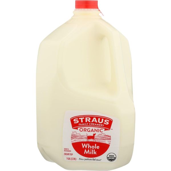 STRAUS: Organic Cream Top Milk Whole, 1 gal