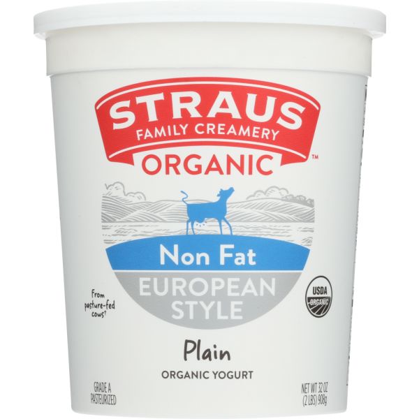 STRAUS: Yogurt Nf Plain, 32 oz