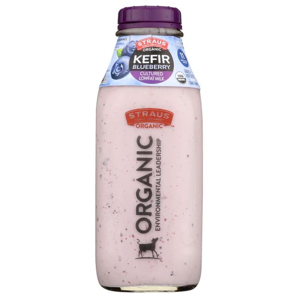 STRAUS: Organic Lowfat Blueberry Kefir, 32 fo