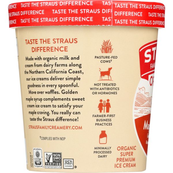STRAUS: Organic Maple Cream Ice Cream, 1 pt