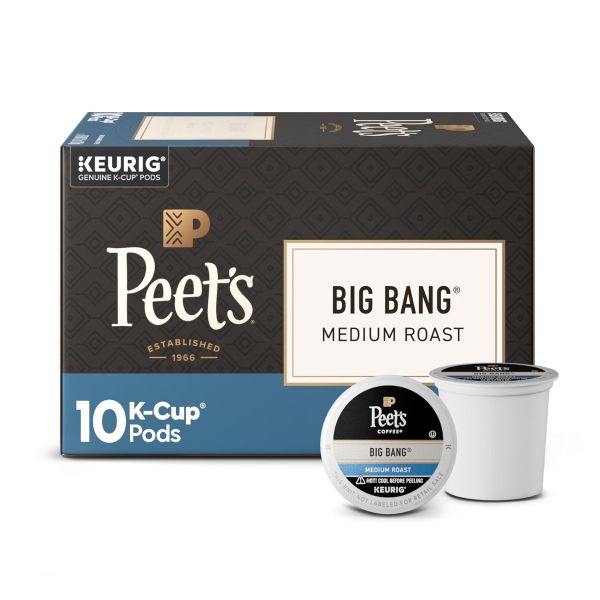 PEETS COFFEE: Big Bang Medium Roast Coffee K Cup Pods, 10 ea