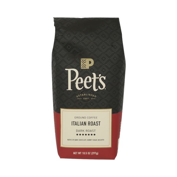 PEETS COFFEE: Italian Ground Roast Coffee Dark Roast, 10.5 oz 