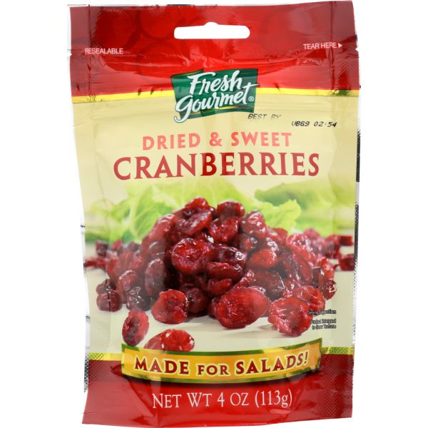 FRESH GOURMET: Cranberries Dried And Sweet, 4 Oz