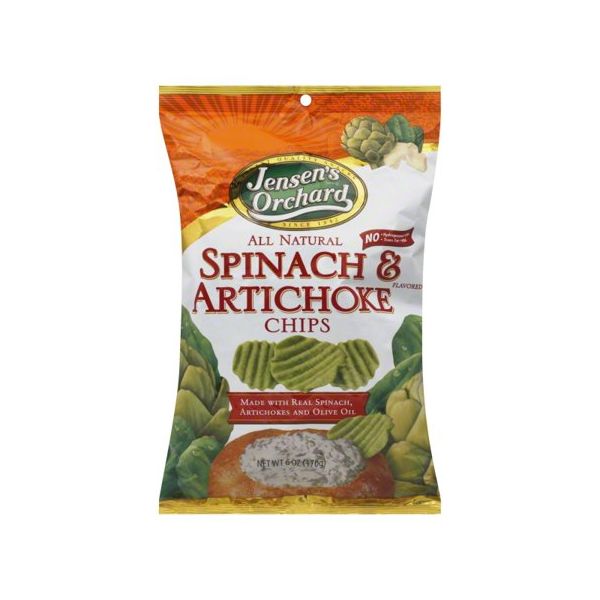 JENSEN ORCHARDS: Spinach & Artichoke Chips, 6 oz