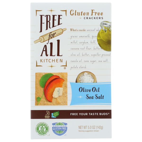 FREE FOR ALL KITCHEN: Olive Oil Sea Salt Gluten Free Crackers, 5 oz