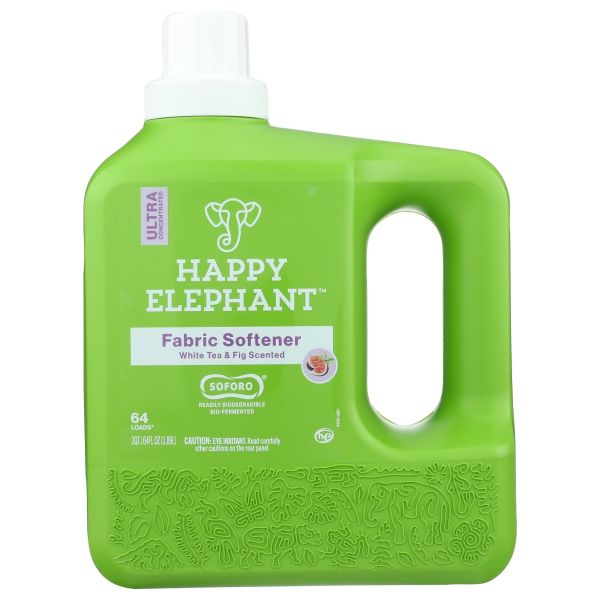 HAPPY ELEPHANT: Fabric Sftnr Wht Tea Fig, 64 fo