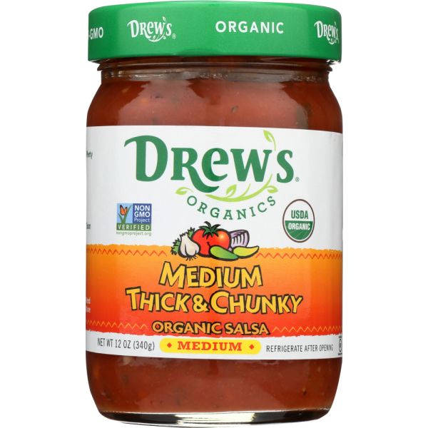 DREW'S: Organic Thick & Chunky Medium Salsa, 12 oz